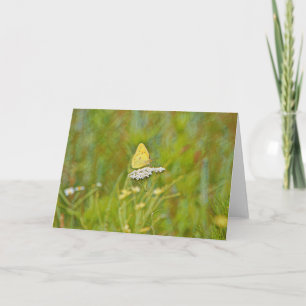 Yellow Butterfly Flowers Natur Art Note Card Karte