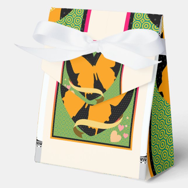 Yellow Butterfly Gefallen Box Geschenkschachtel (Vorderseite)