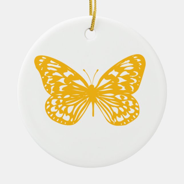 Yellow Butterfly Keramik Ornament (Vorne)