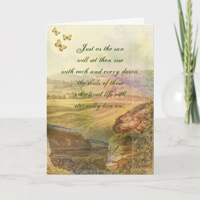 Yellow Butterfly Sympathy Card Karte (Vorderseite)