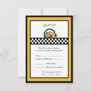 Yellow Cab Driver Retirement RSVP Karte