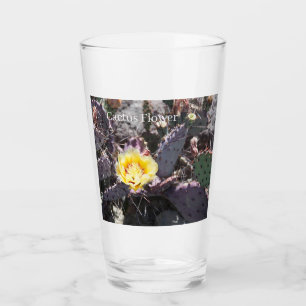 Yellow Cactus Flower Glas