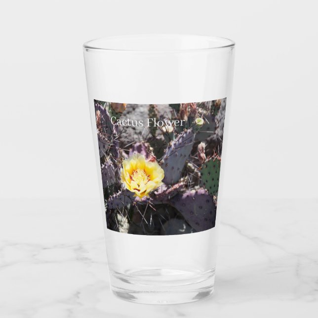 Yellow Cactus Flower Glas (Vorderseite)