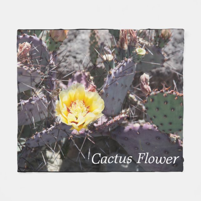 Yellow cactus flower in spring fleecedecke (Vorderseite (Horizontal))