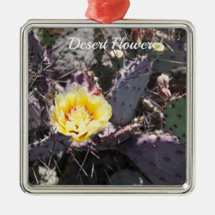 Yellow cactus flower in spring ornament aus metall