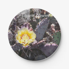 Yellow cactus flower in spring pappteller