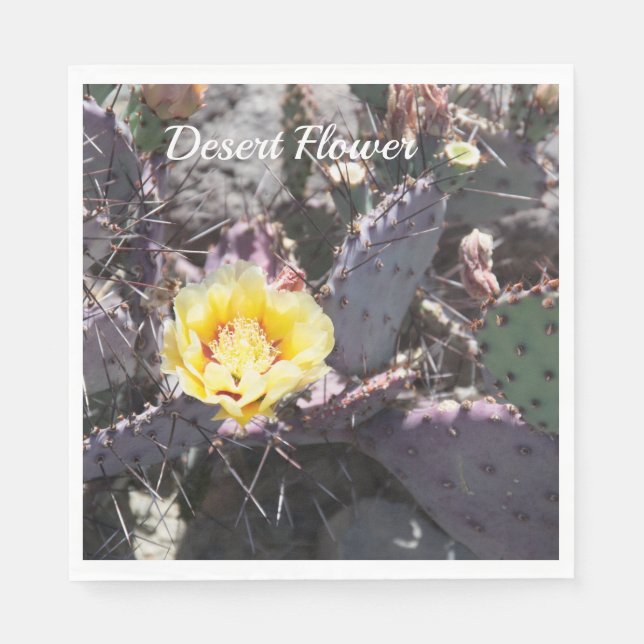 Yellow Cactus Flower Serviette (Vorderseite)