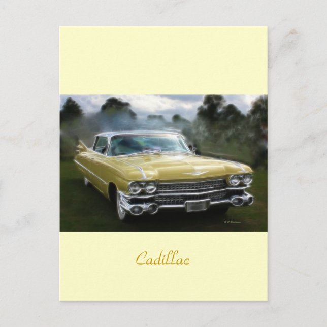 Yellow Cadillac Postkarte (Vorderseite)