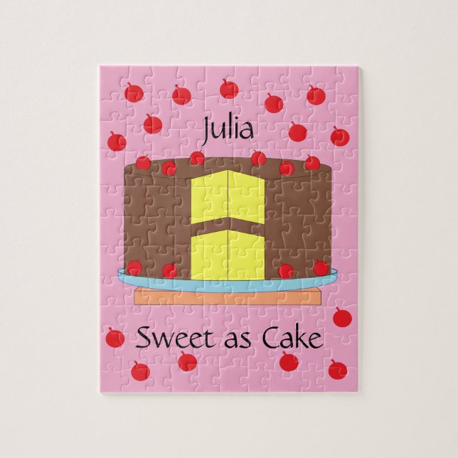 Yellow Cake and Cherries: Pink Puzzle (Vertikal)