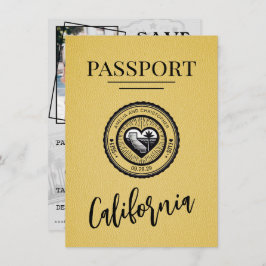 Yellow California Passport Save the Date