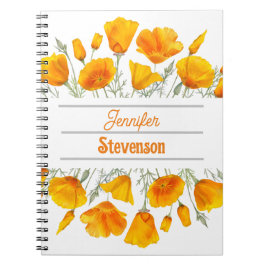 Yellow California Poppies Personalisiertes Noteboo Notizblock