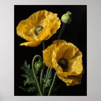 Yellow California Poppy Blume Art Print Poster