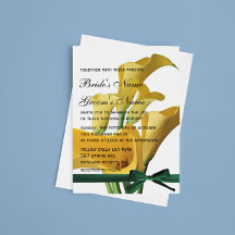Yellow Calla Lilies Elegante Hochzeit Einladung