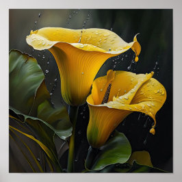 Yellow Calles Lilies Lily Blume Poster