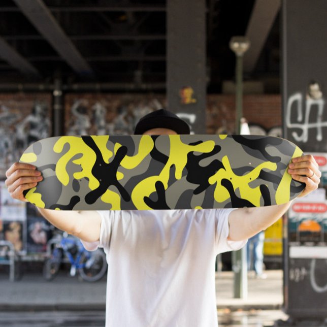Yellow Camouflage Skateboard | Camouflage Skateboa (Yellow Camo Skateboard Deck)