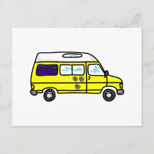 Yellow Campervan Postkarte
