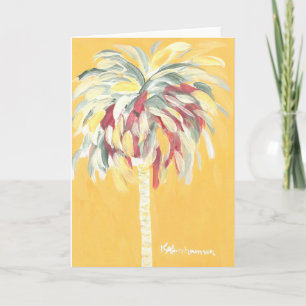 Yellow Canary Palm Tree Note Card Karte