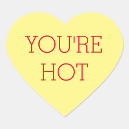 Yellow Candy Conversation Heart Sticker-Text Herz-Aufkleber