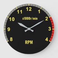Yellow Car Tachometer Clock - Mechanische Garage d