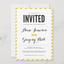 Yellow Carnival Streifen Moderne Hochzeitsreise Einladung