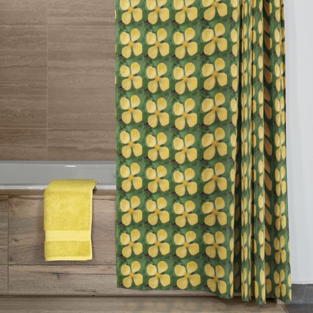 Yellow Celandine Poppy Floral Pattern Duschvorhang (In Situ Bathroom)