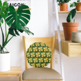 Yellow Celandine Poppy Floral Rundes Kissen