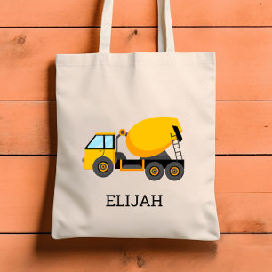 Yellow Cement Mixer Kids Personalisiert Constructi Tragetasche