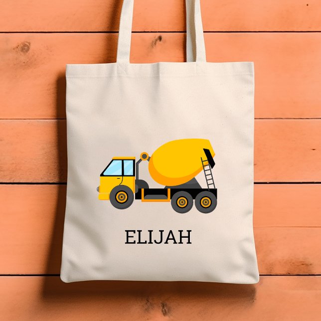 Yellow Cement Mixer Kids Personalisiert Constructi Tragetasche (Von Creator hochgeladen)