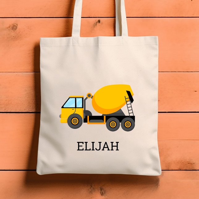 Yellow Cement Mixer Kids Personalisiert Constructi Tragetasche (Von Creator hochgeladen)