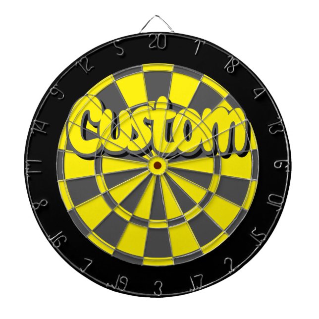 Yellow, Charcoal Gray, And Black Fun Custom Design Dartscheibe (vorne)