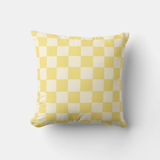 Yellow Checkerboard Kissen (Vorderseite)