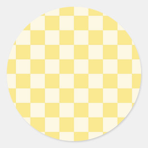 Yellow Checkerboard Runder Aufkleber