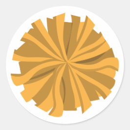 Yellow Cheerleader Pom Pom Runder Aufkleber