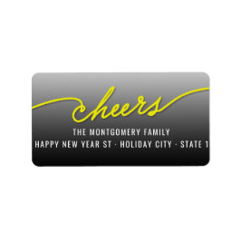 Yellow Cheers Calligraphy Script Holiday Address