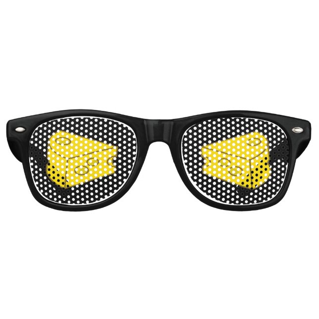 Yellow Cheese Retro-Sonnenbrille Partybrille (Vorderseite)