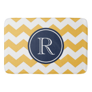 Yellow Chevrons Badematte