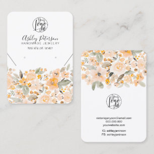 Yellow chic Blumen Logo Schmuck Ohrring Halskette Visitenkarte