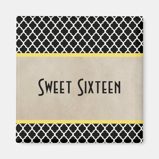 Yellow Chic Quarto Sweet 16 Magnet (Vorne)