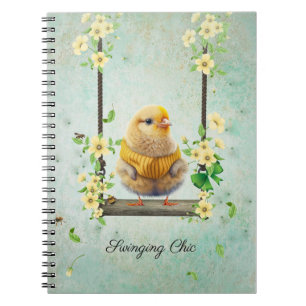 Yellow Chic Swinging Blume Vine Notebook Notizblock