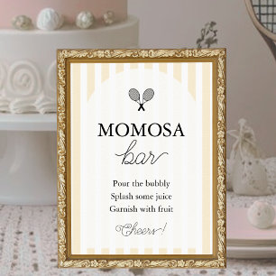 Yellow Chic Tennis Baby Dusche Momosa Bar Sign Poster