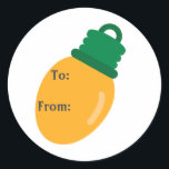 Yellow Christmas Bulle Geschenksticker Runder Aufkleber<br><div class="desc">Lassen Sie Ihre Geschenke dieses Jahr mit diesem Geschenketikett besonders niedlich aussehen.</div>