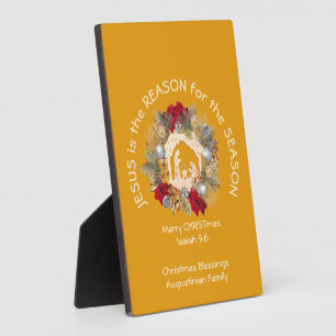 Yellow Christmas JESUS IST DIE REASON Plaque Fotoplatte