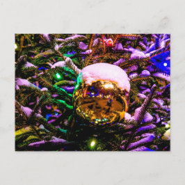 Yellow Christmas Ornament Ball Postkarte