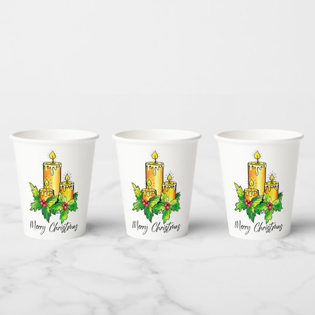 Yellow Christmas Pappbecher (Multi)