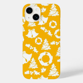 Yellow Christmas Pattern Case-Mate iPhone 14 Hülle