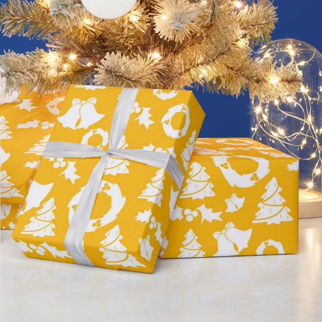 Yellow Christmas Pattern Geschenkpapier (Feiertage)