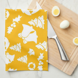 Yellow Christmas Pattern Geschirrtuch