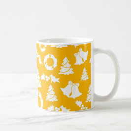 Yellow Christmas Pattern Kaffeetasse