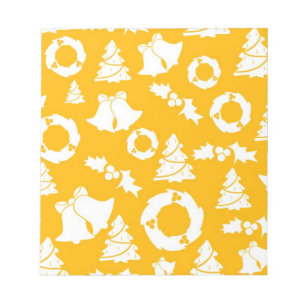 Yellow Christmas Pattern Notizblock
