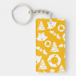 Yellow Christmas Pattern Schlüsselanhänger